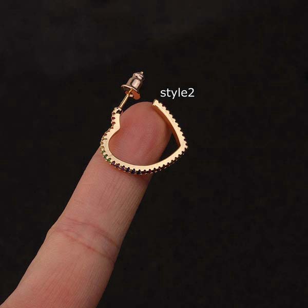 Khuyên Tai Đính Đá Zircon Nhiều Màu Sắc Cá Tính