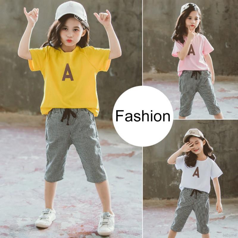 Set áo thun ngắn tay và quần short kiểu dáng xinh xắn dành cho bé gái