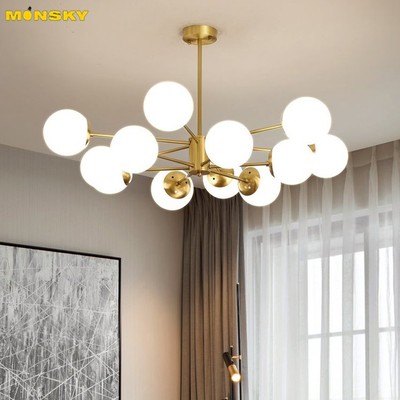 Đèn chùm MONSKY ATLAS 12 bóng cao cấp hiện đại trang trí nội thất sang trọng - Kèm bóng LED
