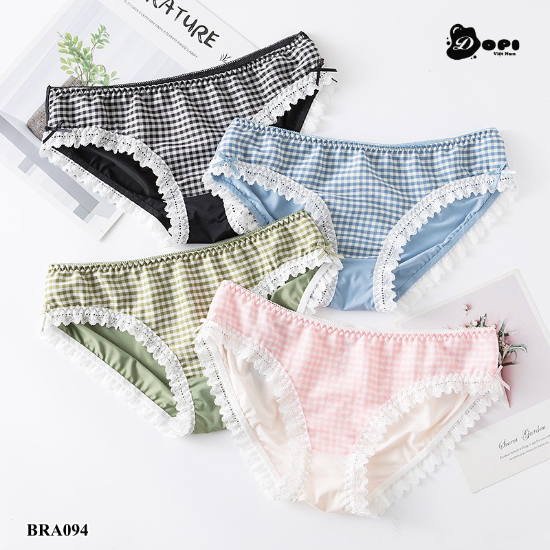 (BRA094) Quần lót nữ trơn in caro quần chíp nữ đồ lót cao cấp