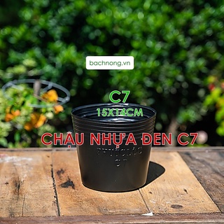 Chậu nhựa đen C7 trồng cây, ươm cây con, và trồng hoa
