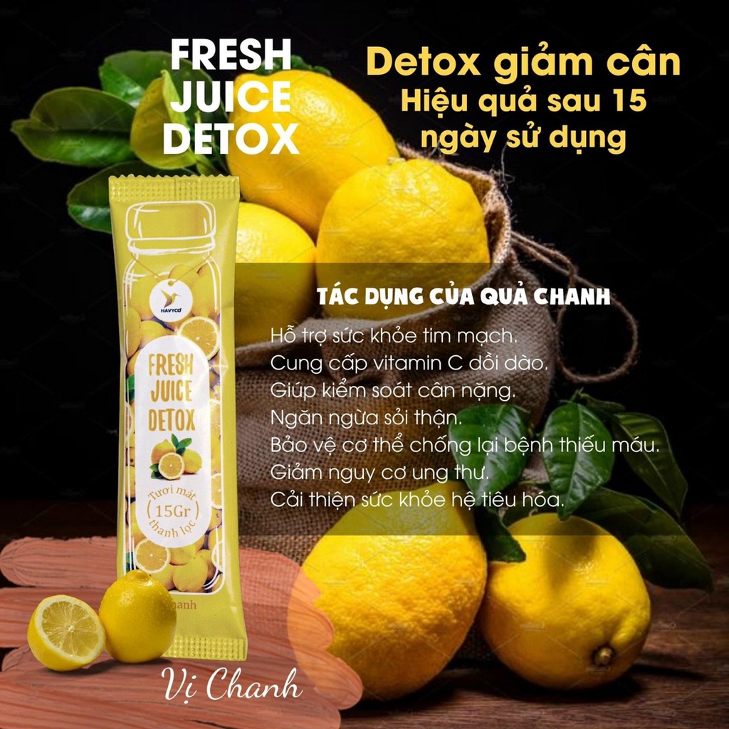 Fresh Juice Detox Havyco trái cây giúp thanh nhiệt giải độc hiệu quả (chính hãng cty 100%)