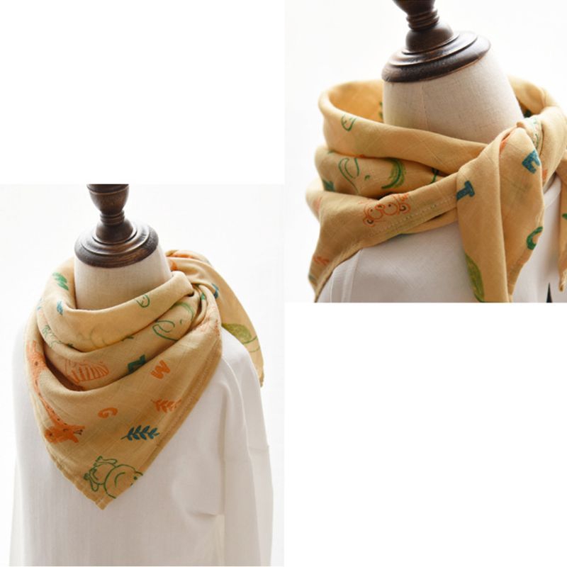 Khăn quấn cổ kiêm chăn chất liệu sợi tre cotton cho bé sơ sinh