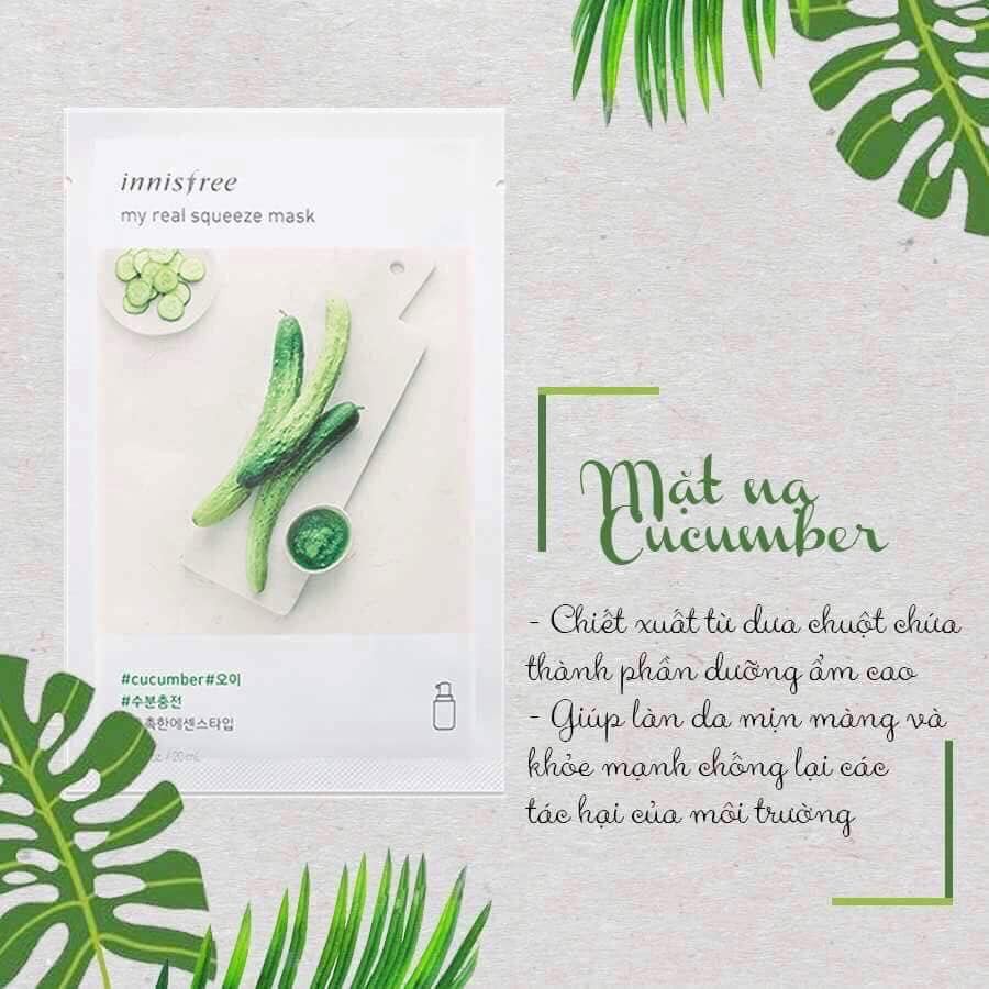 Mặt Nạ Giấy Dưa Chuột  Mask Sheet My Real Squeeze Mask 20ml | BigBuy360 - bigbuy360.vn