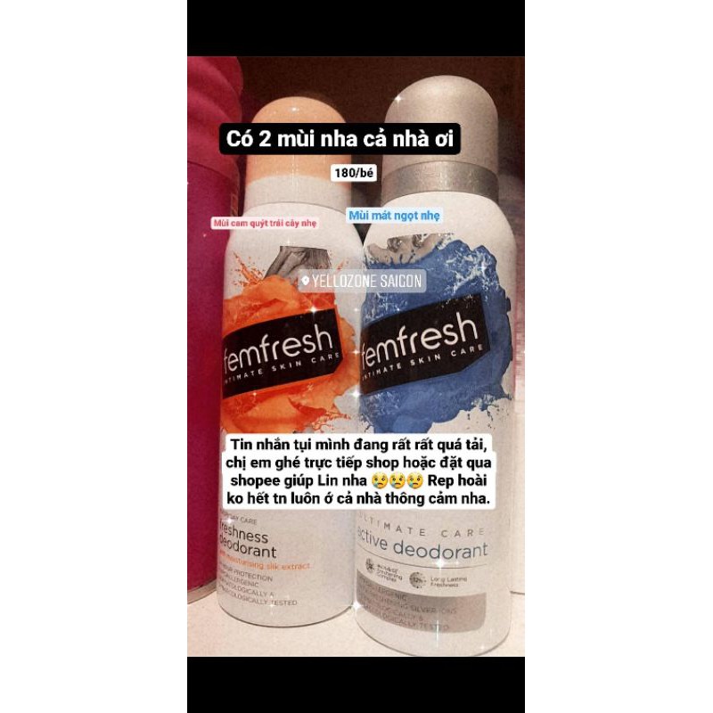 [Mã COS2704 giảm 8% đơn 250K] Xịt Khử Mùi Cô Bé Femfresh