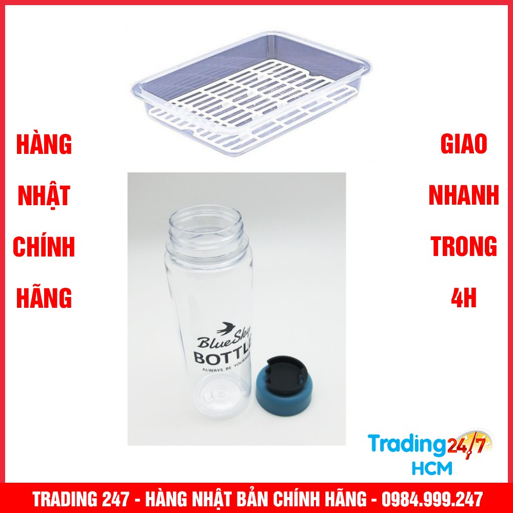 [Giao hàng HCM - 4h ] Combo Khay úp cốc ly, chén và Bình uống nước có nắp đậy 500ml (nắp xanh dương)