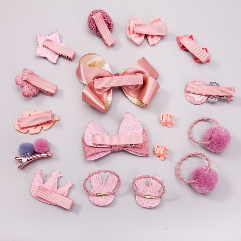 Set 18 Dây Cột Tóc Nơ Dễ Thương Cho Bé Gái