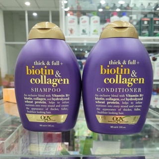 Bộ gội xả ogx biotin & collagen làm dày tóc 385ml x 2