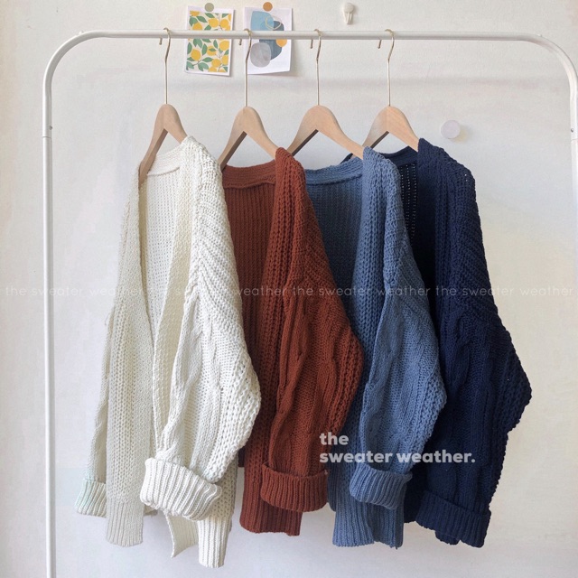 Áo khoác cardigan len thừng ngắn