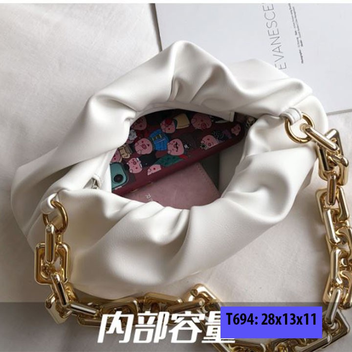 Túi xách đeo vai kẹp nách nữ xích to cá tính phong cách hàn quốc hàng quảng châu T694