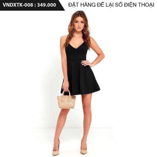 Đầm nữ, Đầm xòe nữ, đầm xòe 2 dây hở lưng