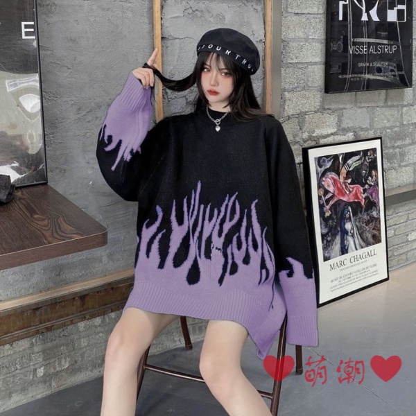 📣Túi Đeo Chéo Thiết Kế Dễ Thương Thời Trang📣 Áo sweater Dày Dặn Phối Màu Lửa Phong Cách Hàn Quốc Cho Nữ Sinh