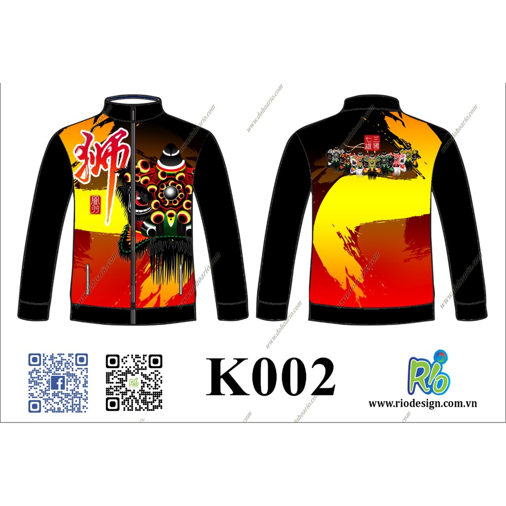 áo khoác in hình múa lân - K002