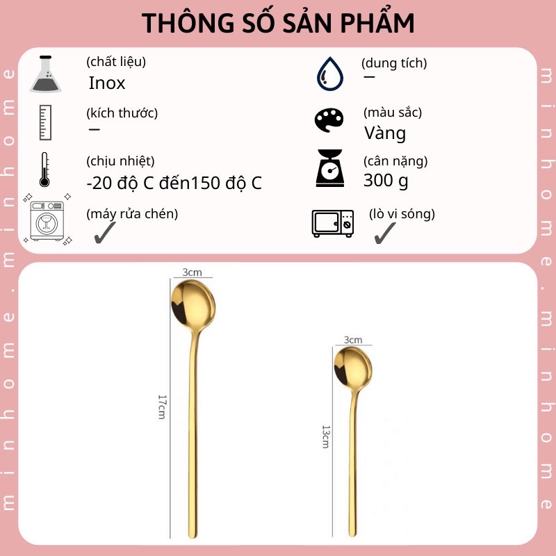 Thìa Vàng Sang Chảnh Và Quý Phái Dùng Uống Cafe, Thìa Uống Trà.