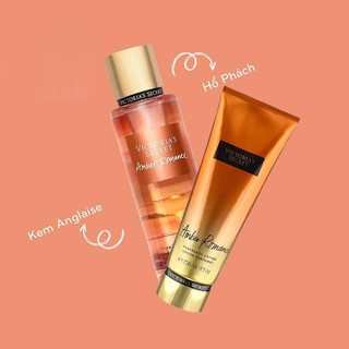 🍏 comeback.12 ๓ set xịt và dưỡng body mist victoria’s secret "amber romance" 75ml ๓ 🍏