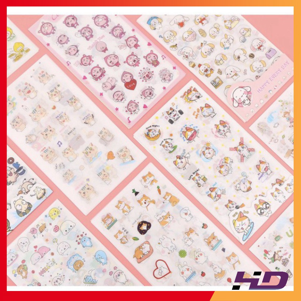 Sticker dán nhiều họa tiết hình ảnh dễ thương