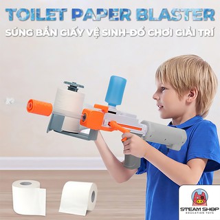 Full Set Súng Bắn Giấy Vệ Sinh Toilet Paper Blaster SG-01, Đồ Chơi Hot Tiktok, Vận Động