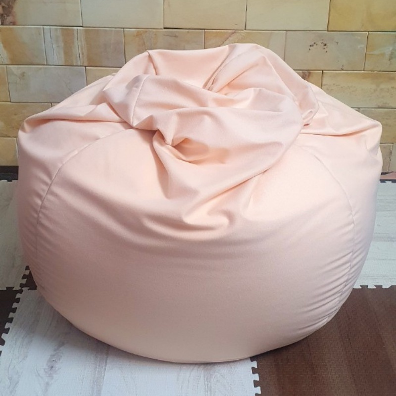 Ghế Lười Hạt Xốp 3ii Home Hình Trái Lê Cao Cấp | Beanbag 3ii Home Size M 80x100cm Màu Cam Nhạt