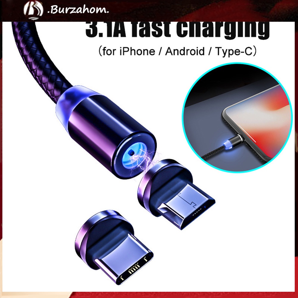 Đầu cắm/ dây cáp sạc nhanh từ tính 1 / 2m 3.1A Micro cổng Usb loại-C thích hợp cho Android