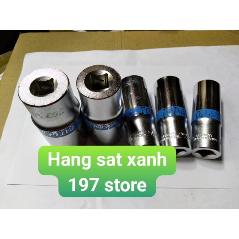 Đầu tuýp đầu khẩu lắp máy bắn ốc chạy pin thân dài các cỡ: 8, 10, 12, 13, 14, 15, 16, 17, 18, 19, 21, 22, 24, 27, 30