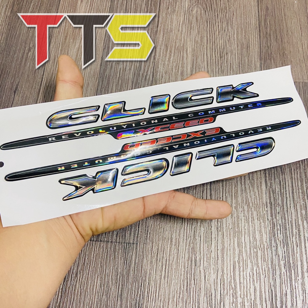 Bộ tem xe Honda CLICK 110cc chất liệu nhựa nổi dán trang trí dàn áo đời 2008, 2009, 2010