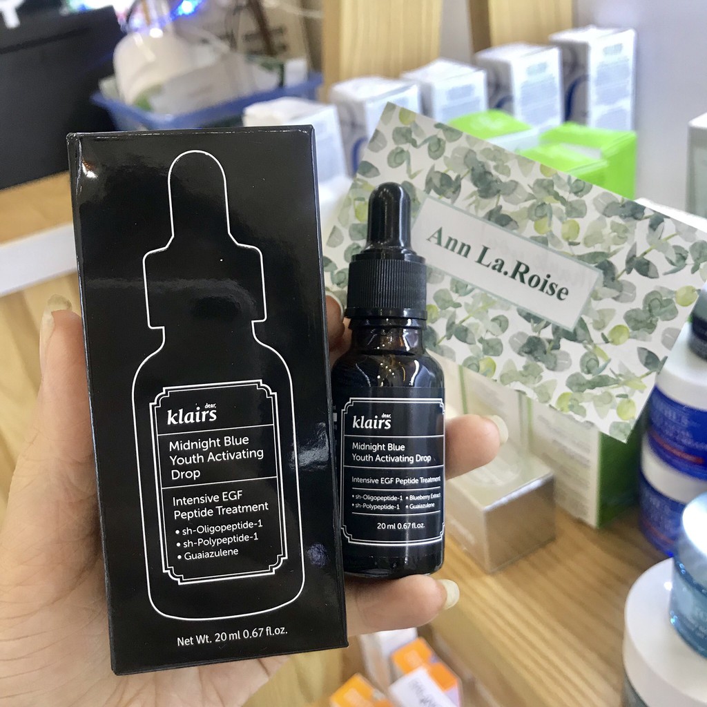 Serum Klairs Phục Hồi, Làm Dịu &amp; Tái Tạo Da Ban Đêm Midnight Blue Youth Activating 20ml