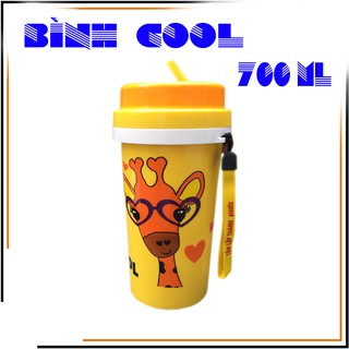 Bình nước giữ nhiệt có ống hút cho bé loại 700ml
