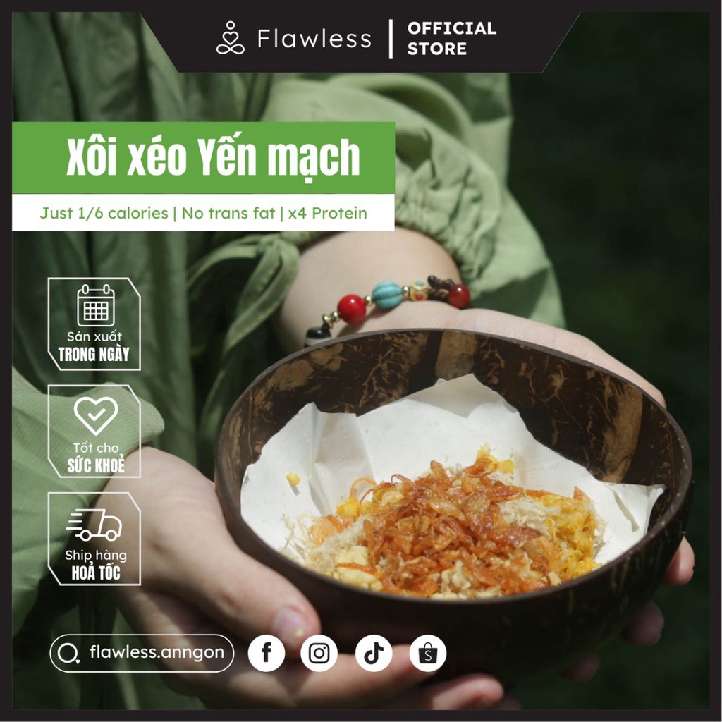 Xôi xéo yến mạch Flawless Ăn ngon | Thực phẩm healthy, đồ ăn kiêng eatclean, tăng cơ, giảm mỡ, giảm cân
