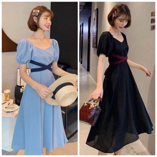 Đầm chéo dây 2 màu