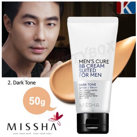 Kem Nền Cho Nam Chống Nắng Dưỡng Da [MISSHA] MEN'S CURE BB CREAM SUITED FOR MEN SPF50+ PA+++ 50g