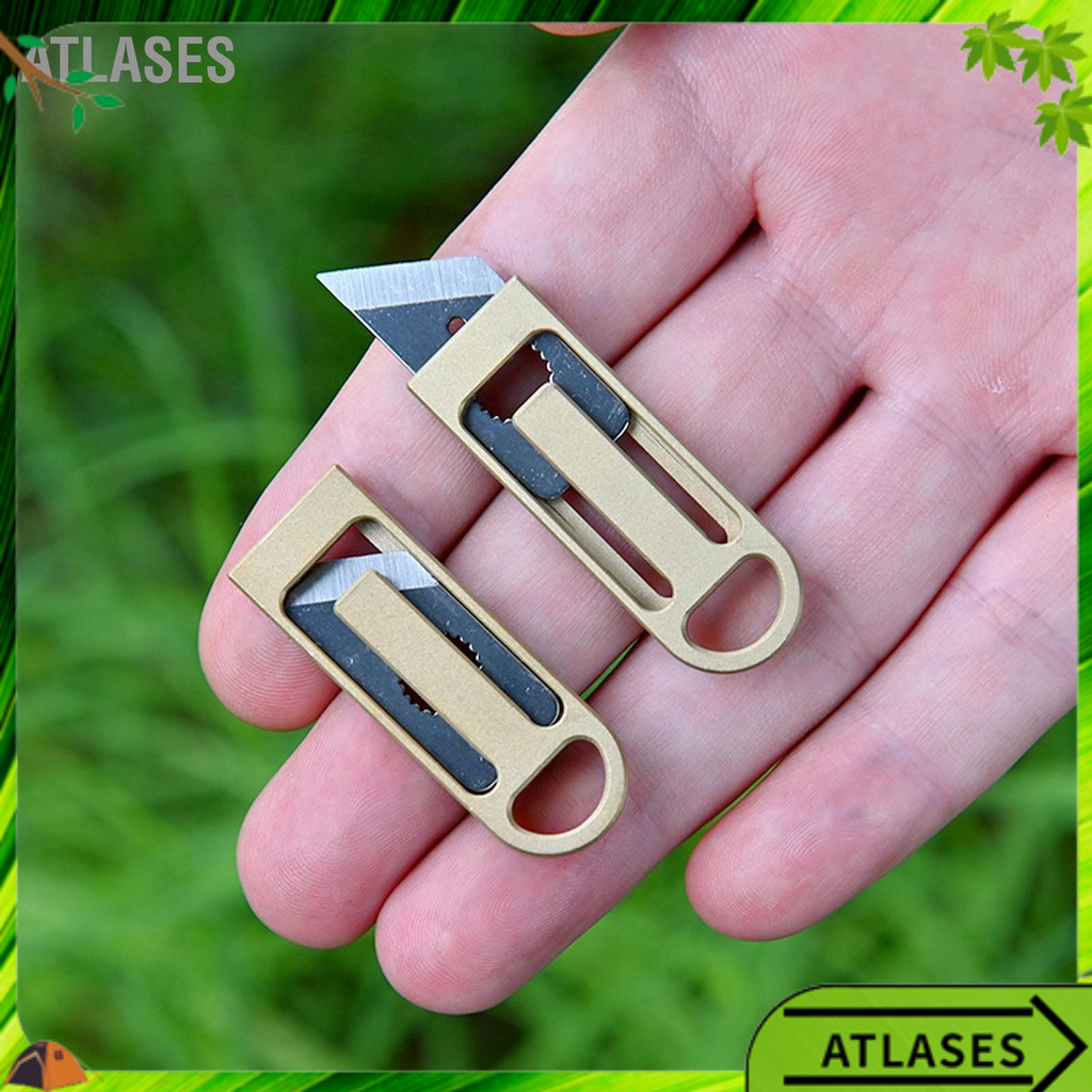 Dao gấp mini bỏ túi di động ngoài trời có móc khóa để mở hộp Express　Atlases～