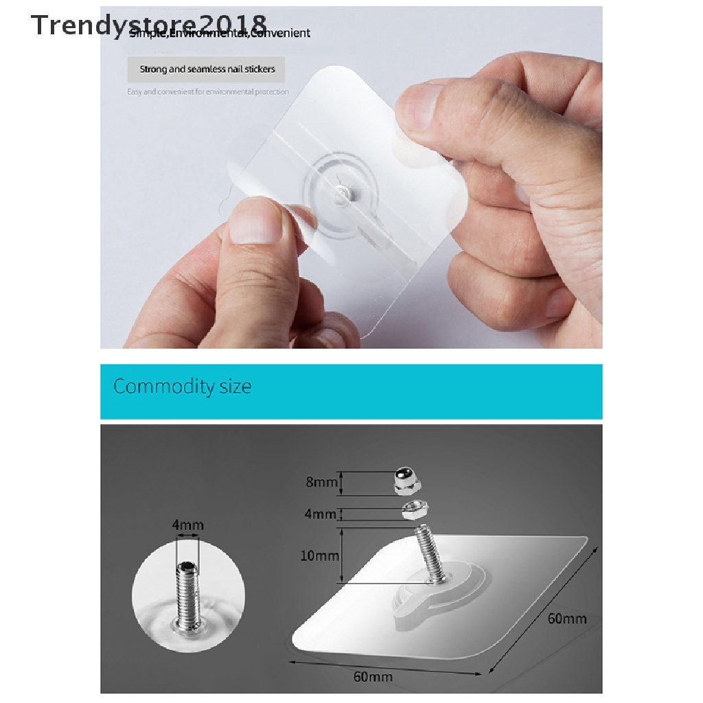 Set 6 móc treo đồ dán tường bằng nhựa PVC bền chống nước 2018