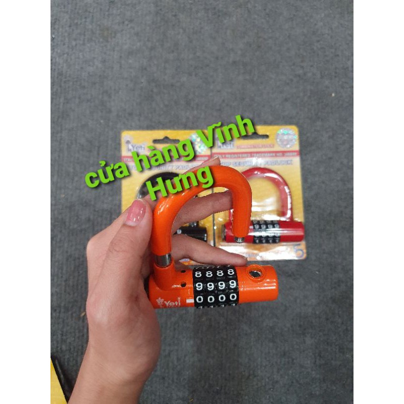 Khoá số chữ U càng ngắn Yeti mã số tự chọn (Giao màu ngẫu nhiên)
