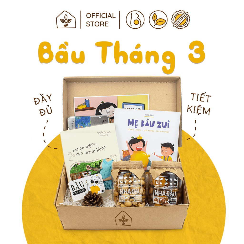 Hộp Quà Đậu Box Ăn Vặt Dinh Dưỡng Cho Mẹ Bầu Mang Thai Tháng 3 | Nhà Đậu | 179