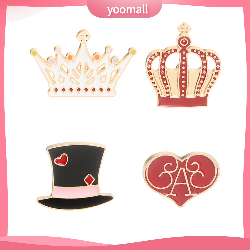YOML✔Fashion Women Cartoon Hat Crown Love Heart Brooch Pin Enamel Party Jewelry Gift