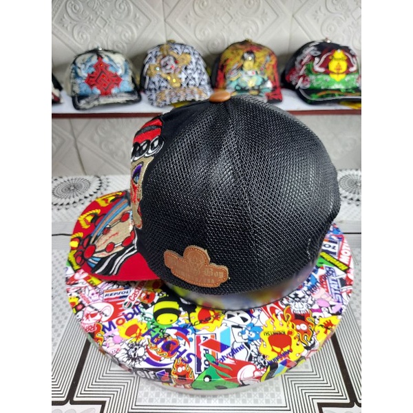 nón kết lưỡi trai thêu full thổ dân black boy made in usa của mỹ  cực đẹp(nón thiết kế )