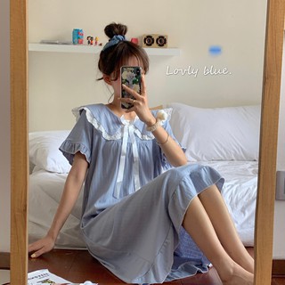 Váy ngủ nữ ngắn tay phong cách Hàn Quốc