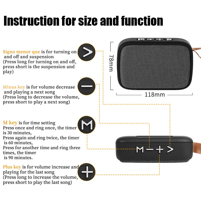 Loa Bluetooth Không Dây Nhỏ Gọn Hỗ Trợ Thẻ TF Cho iPhone Android