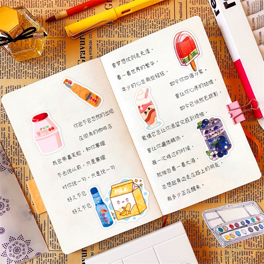 Bộ 100 Cái/Bộ ❉ Miếng Dán Trang Trí Dòng I Want A Drink Series ❉ Miếng Dán Trang Trí Vali Laptop Ván Trượt DIY Thời Trang