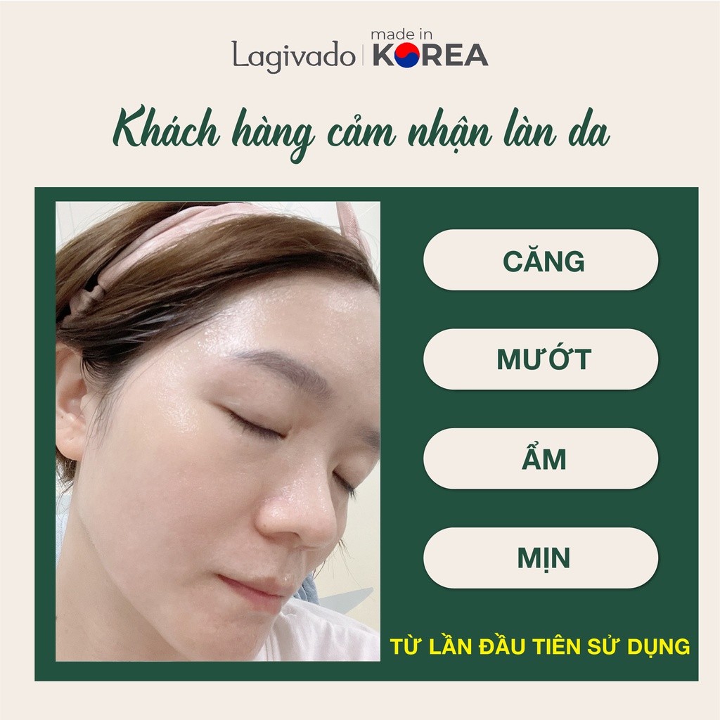 Combo 7 mặt nạ dưỡng da giảm dầu và mụn rau má Hàn Quốc Lagivado Facial Mask dạng giấy 23g/miếng