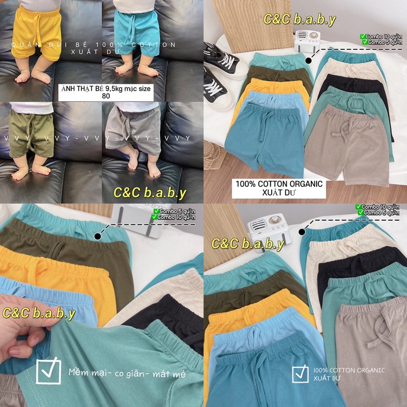 Set 5 quần short cotton bé trai-MS48