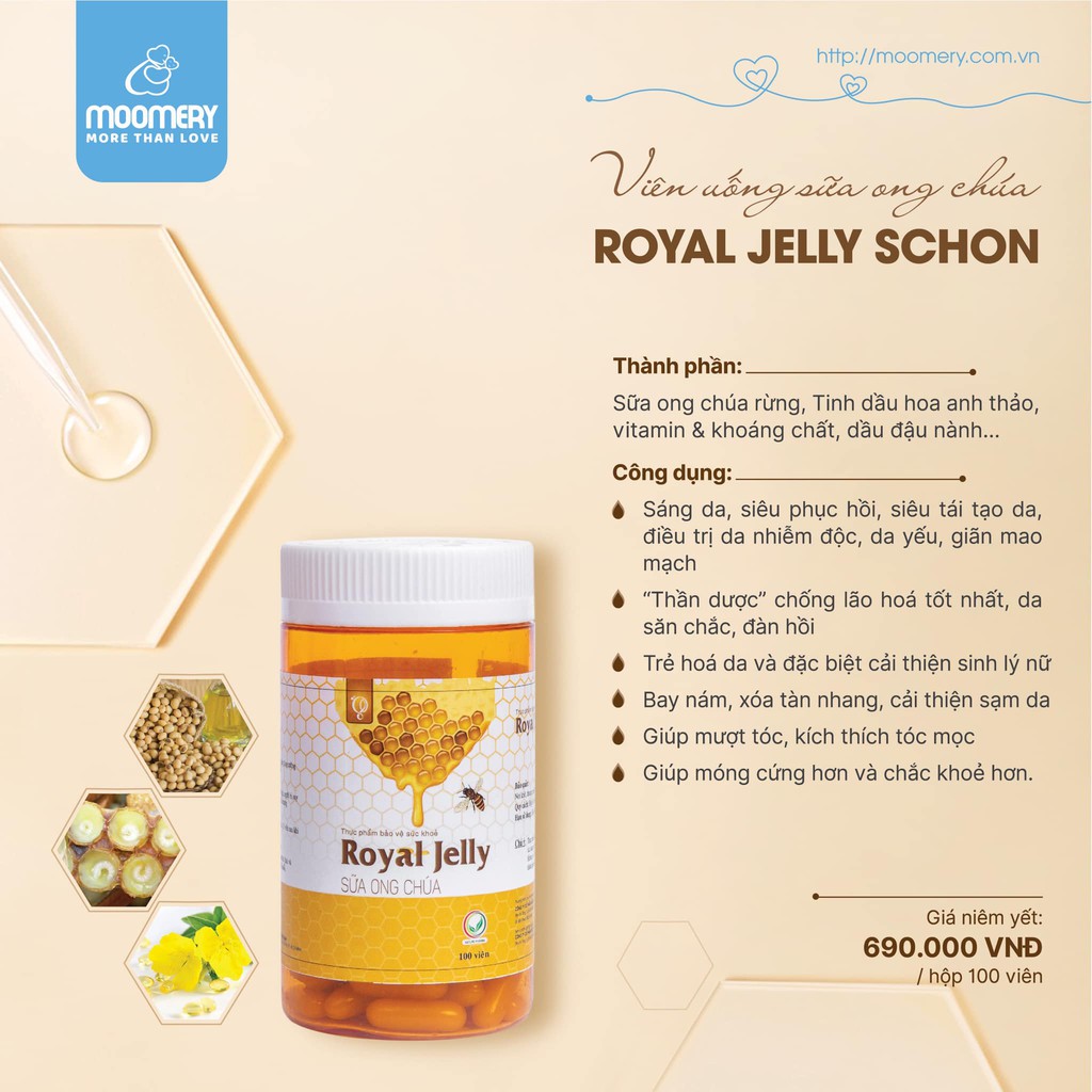 Sữa ong chúa ROYAL JELLY chống lão hóa dưỡng trắng cấp ẩm da tăng đề kháng GHB SIMI