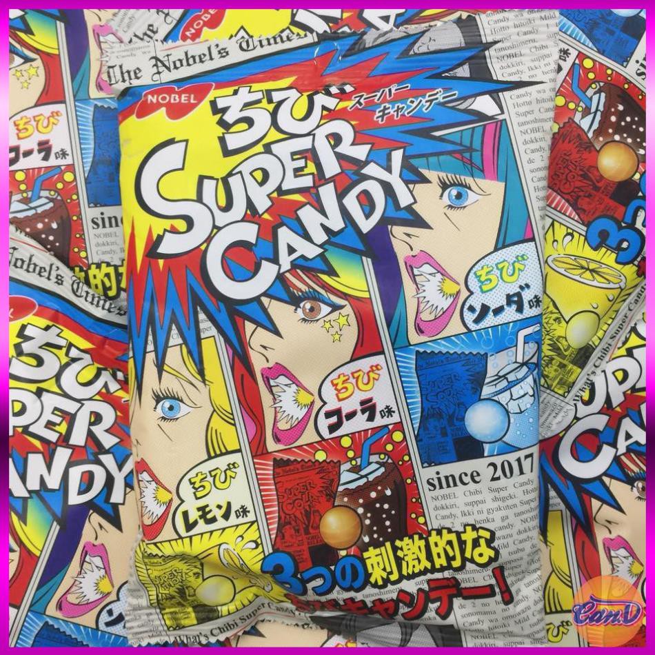 Kẹo siêu chua Super Candy, Lemon, Soda, Cola, Umeboshi (90gr) | Hàng Nội Địa Nhật