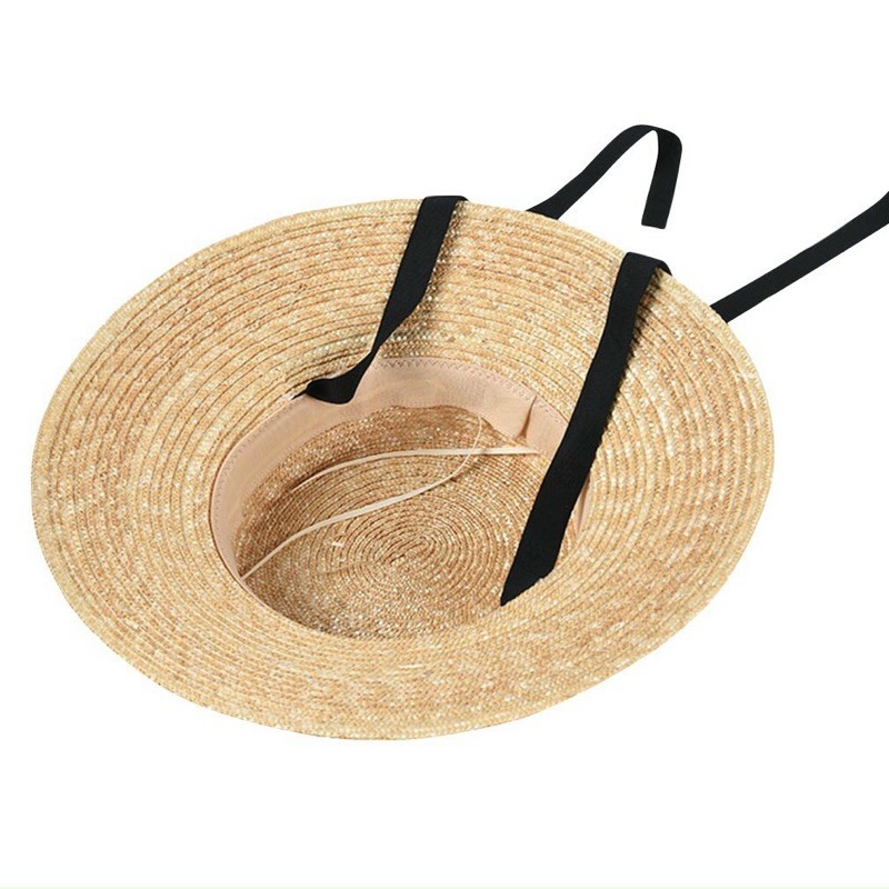 Mũ cói đi biển gaucho vành rộng dây buộc vintage siêu hot