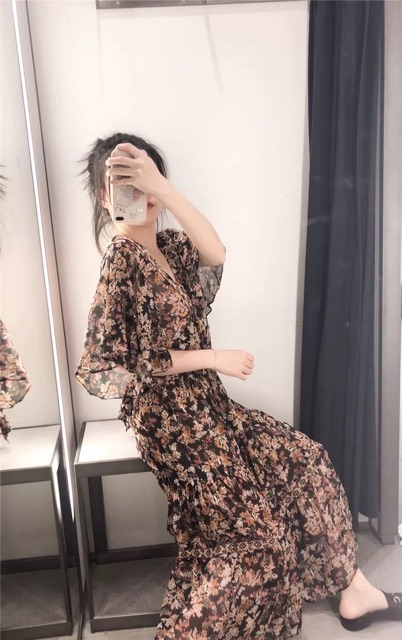 Đầm maxi zara hoa vô cùng đẹp sang trọng