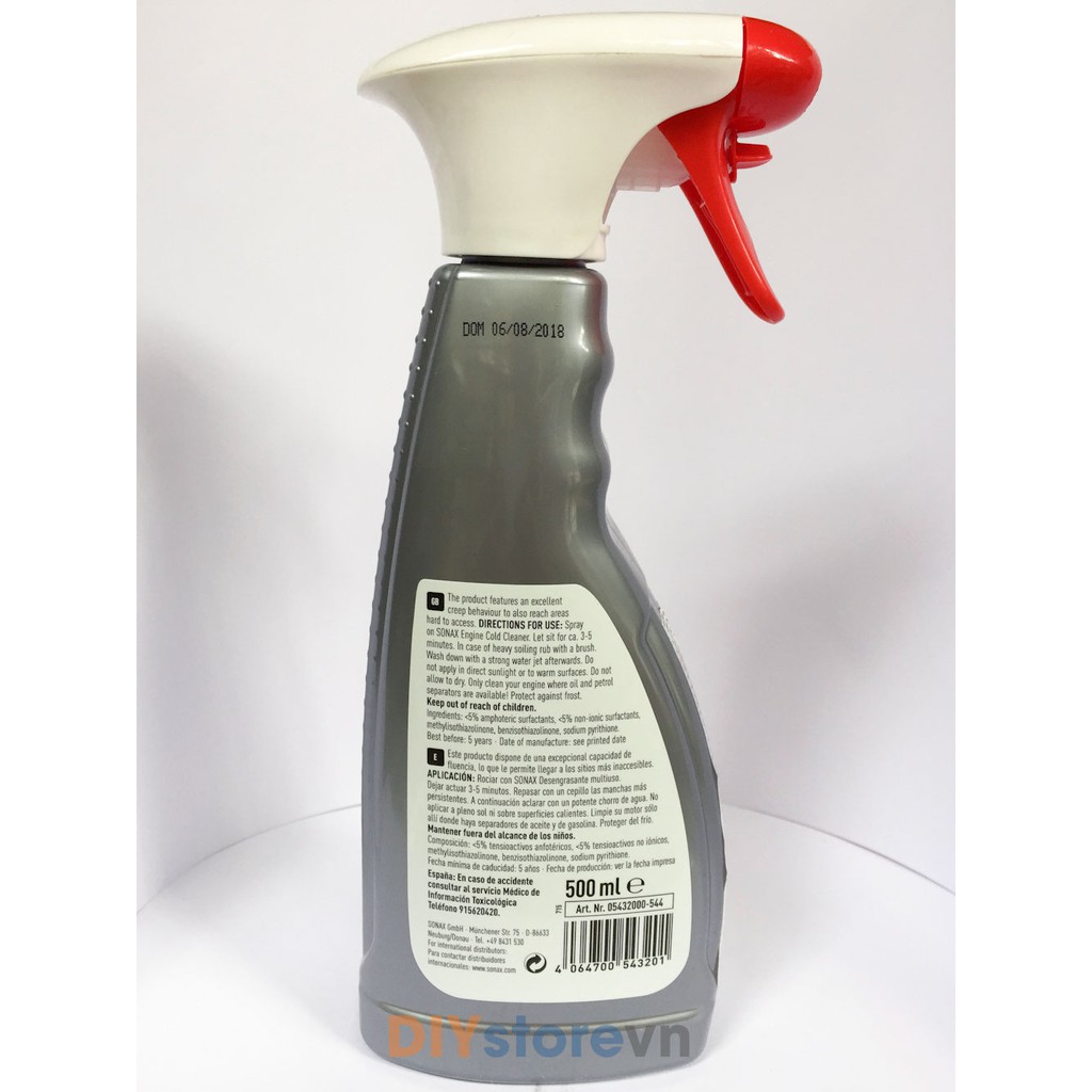 Dung dịch làm sạch khoang động cơ SONAX Engine Cold Cleaner, 500ml