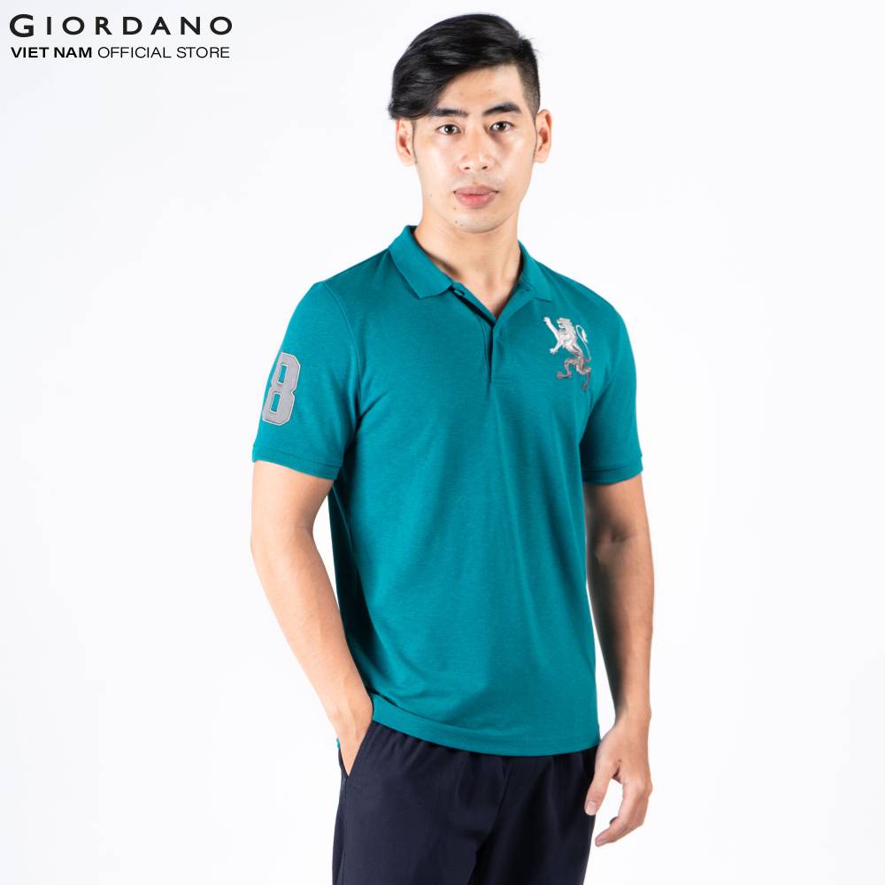 Áo Thun Nam Polo Logo Sư Tử Giordano 01018222