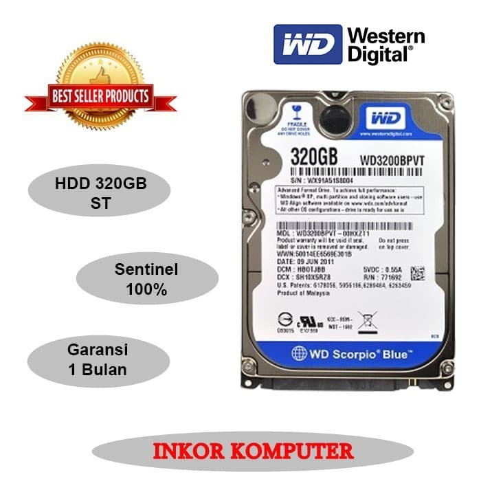 Ổ Cứng Bên Trong 320gb Sata Wd Cho Laptop