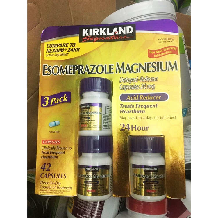 Viên uống giảm axit dạ dày, ợ nóng Kirkland Signature Esomeprazole Magnesium 20mg 42 Capsules