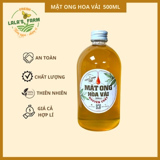Mật ong nguyên chất hoa vải LaLa's Farm 500ml - chai thủy tinh
